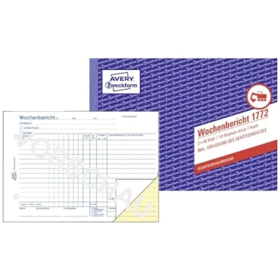 Afbeelding van Avery, Formulier, Wekelijks verslag (40 x)