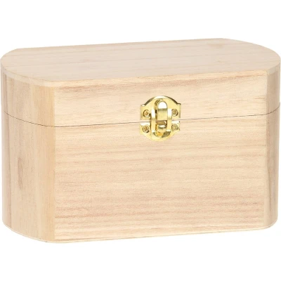 Afbeelding van Houten kist ovaal 19cm x 10,6cm 10,9cm paulownia