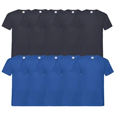 Afbeelding van Fruit of the Loom T shirt met V hals, 10 stuks, verschillende kleuren