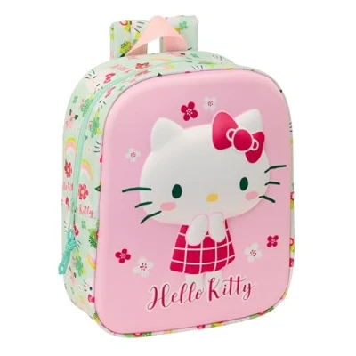 Afbeelding van Schoolrugzak Hello Kitty Groen Roze 22 x 27 10 cm 3D