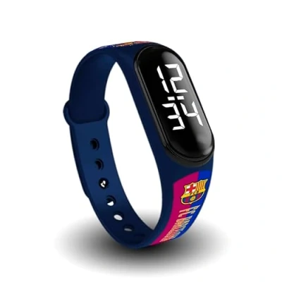Afbeelding van FIT &amp; FUN Digitaal horloge met officiële FC Barcelona armband, waterdicht, sporthorloge kalenderfuncties, officieel Barça design, 1e outfit Barcelona, seizoen 24 25