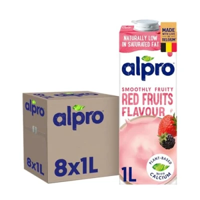 Afbeelding van Alpro Drink Plantaardige Sojadrank Rode Vruchten Lactosevrij &amp; Glutenvrij 8 x 1L