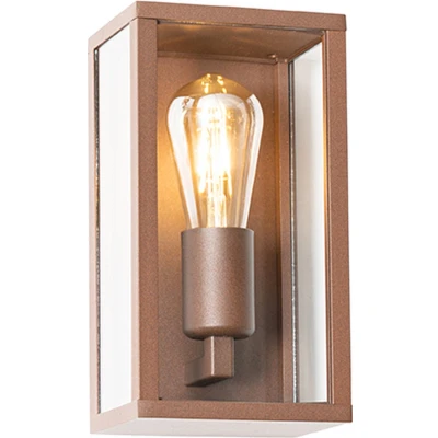 Afbeelding van QAZQA Industriële wandlamp roestbruin 26 cm IP44 Charlois
