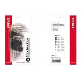 Afbeelding van AMiO 01040 Haakse schroevendraaierset T10,T15,T20,T25,T27, T30,T40,T45,T50 Chroom vanadium staal TORX 9