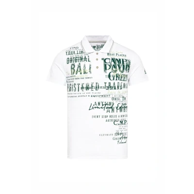 Afbeelding van Camp David Gestreiftes MIT Prints UND Stickereien Poloshirt, Heren, Maat: Large, Opticwhite
