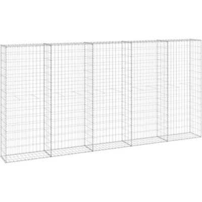 Afbeelding van vidaXL Schanskorfmuur met deksels 300x30x150 cm gegalvaniseerd staal