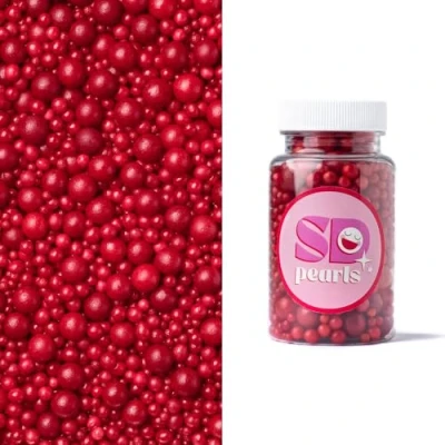 Afbeelding van SD Pearls Perles de sucre comestibles pour gâteaux, muffins et cupcakes (bordeaux, 3,4,5,7,10 mm, 100 g)