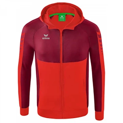 Afbeelding van Six Wings trainingsjack met capuchon rood/bordeaux / 152
