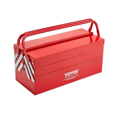 Image de VEVOR Boîte à Outils Couvercle Rabattable 3 Niveaux 4 Plateaux Poignée 457,2 mm