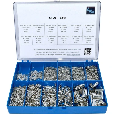 Afbeelding van Vogt 4010 Assortiment adereindhulzen 0.10 mm² 25 Zilver 3405 stuk(s)