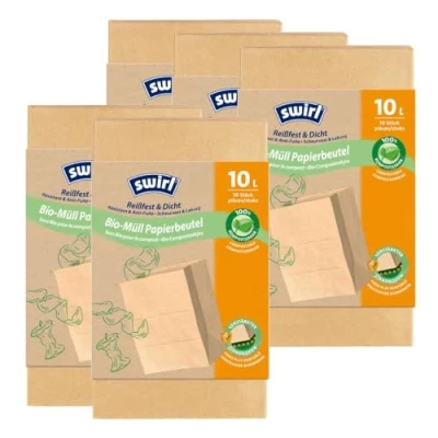 Afbeelding van Swirl 5 x biologische papieren afvalzakken 10 liter