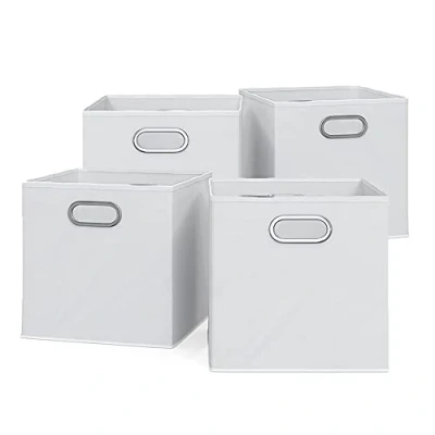 Afbeelding van Vicco Set van 4 witte vouwdozen 30 x cm