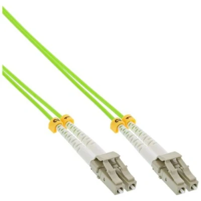 Image de InLine Cordon de raccordement SC multi mode (M) pour 25 m fibre optique duplex 50 / 125 microns OM5 sans halogène vert