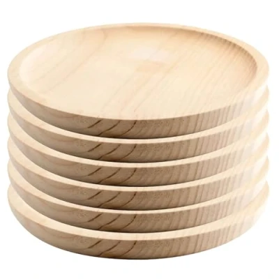 Afbeelding van Space Home Plank/bord voor Octopus Serveerschaal houten bord kaas, vlees Flat Pizzaplaat Ronde schijf Set van 6 Ø 24 cm