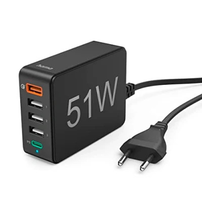 Afbeelding van Hama Snellader 5 Poorten 1X Qc 3.0 3X Usb A C Pd 51 W Zwart