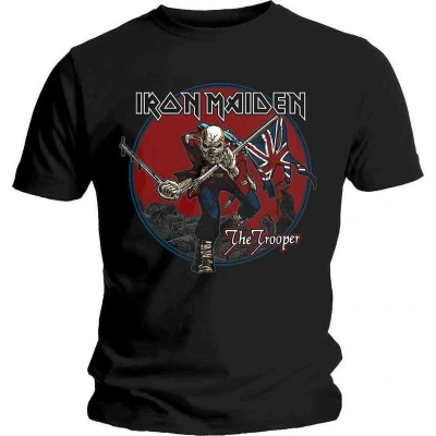 Afbeelding van Iron Maiden Trooper Red Sky Heren T shirt L Zwart