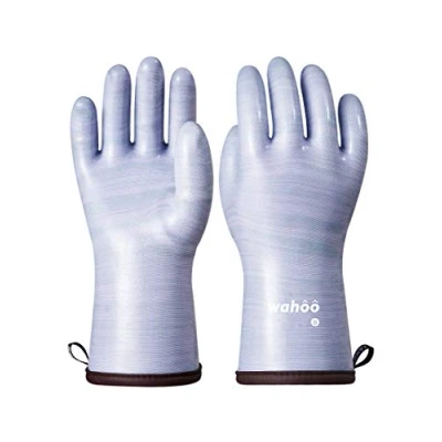 Afbeelding van wahoo Ovenhandschoenen van vloeibare siliconen, ovenhandschoenen, pannenlappen, siliconen keuken, perfecte handschoenen voor BBQ, bakken, hittebescherming, paars, M/8