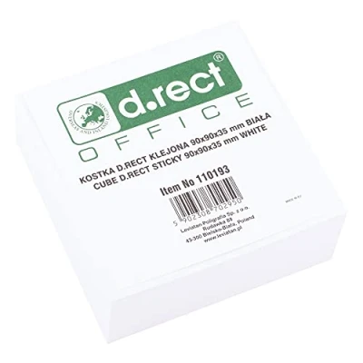 Afbeelding van D.RECT Notitieblok 90 x 35 mm ca. 300 vellen gelijmd aan het hoofd wit