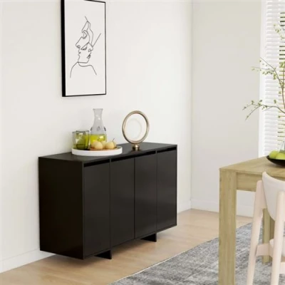 Image de vidaXL Buffet noir 120x41x75 cm bois d&#039;ingénierie809603
