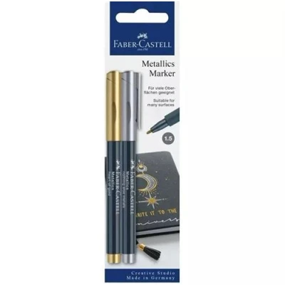 Afbeelding van Faber Castell 160796 markeerstift 2 stuk(s) Borstelpunt Goud, Metallic