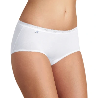 Afbeelding van Sloggi dames Basic+ midi high waisted slip in 4 pack de kleur Wit, maat: 38