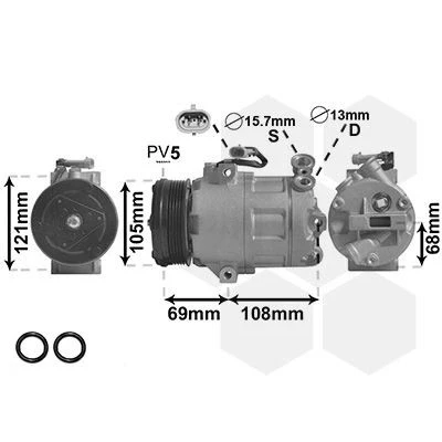 Afbeelding van Van Wezel Airco compressor 3700K138