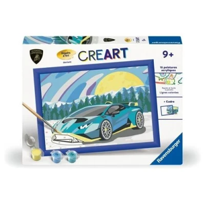 Image de CreArt Kids 18x24cm Lamborghini, Kit de peinture par numéros Numéro d&#039;Art, Des 7 ans, 25842,