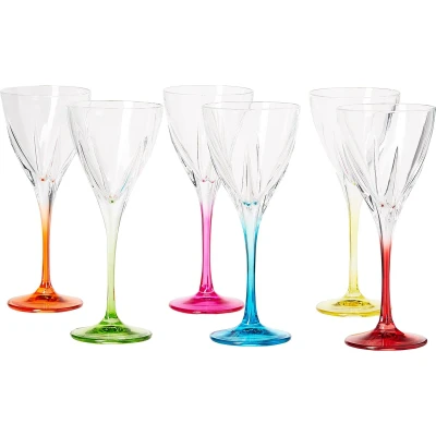 Afbeelding van RCR Italia Fusion Colour Set van 6 gekleurde wijnglazen 21cl
