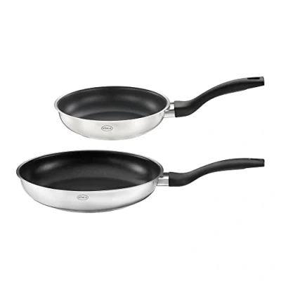 Afbeelding van Rösle Basic Line Koekenpan ø 20 24 cm Set van 2 Stuks Roestvast Staal Zilver