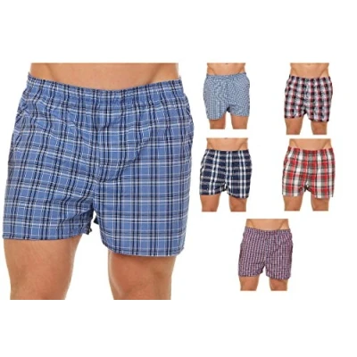 Afbeelding van Set van 6 boxershorts voor heren, Amerikaanse stijl, geruit 59542, Verschillende kleuren.
