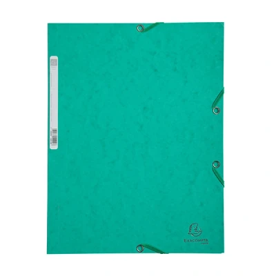 Image de Chemise Exacompta à élastiques 3 rabats + Etiquette 24x32cm Vert