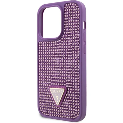 Afbeelding van Guess Rhinestones Back Cover Geschikt voor Apple iPhone 15 Pro (6.1&quot;) Paars