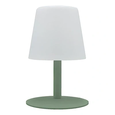 Afbeelding van Draadloze tafellamp stalen voet olijfgroen LED warm wit/wit dimbaar standaard mini olijf H25cm
