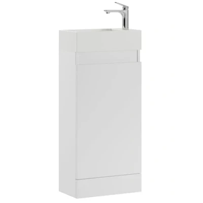 Afbeelding van Badplaats Toiletmeubel Peru 40 x 22 cm Hoogglans Wit Fonteinmeubel met Wastafel