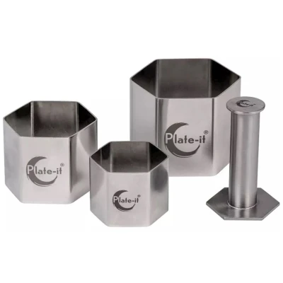 Afbeelding van Plate it Garneerringen Hexagon met Pusher Set/4