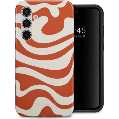 Afbeelding van Selencia Hoesje Geschikt voor Samsung Galaxy A55 Vivid Backcover Dream Swirl Orange