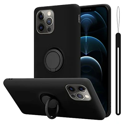 Afbeelding van Cadorabo Hoesje geschikt voor Apple iPhone 13 MINI in LIQUID ZWART Beschermhoes van flexibel TPU silicone Case Cover met ring