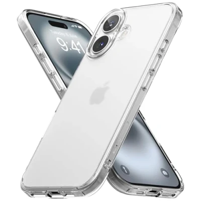 Afbeelding van Ringke beschermhoes compatibel met iPhone 16 Plus [Fusion Mat], transparant, ultradun, robuust, stijf, achterkant, zacht, schokbestendig, voor Plus, case, accessoires, mat