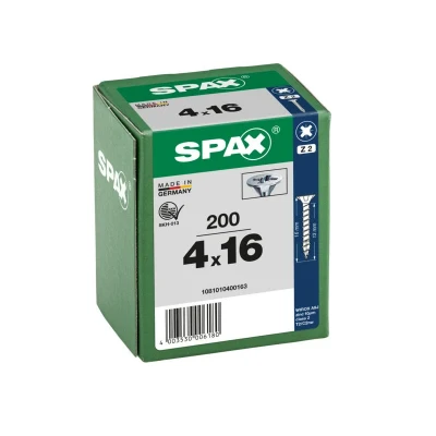 Afbeelding van Spax spaanplaatschroeven platverzonken kop verzinkt pozidriv 4.0x16mm (per 200 stuks)