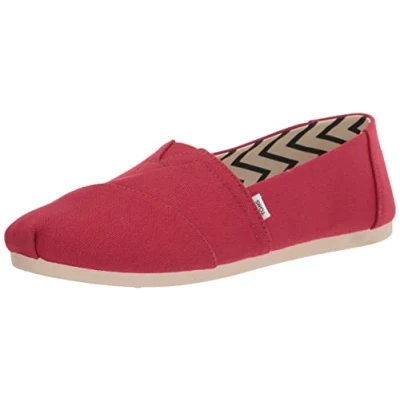Image de TOMS Alpargata en Coton recyclé, Mocassin Plat Femme, Rouge, 37 EU