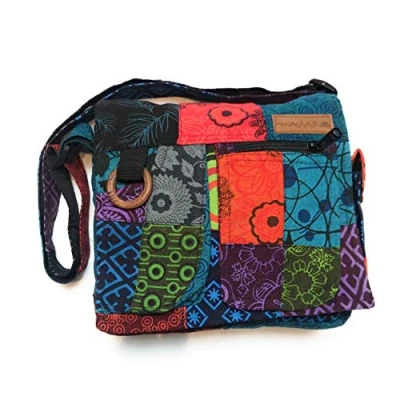 Afbeelding van Macha Indiase etnische katoenen schoudertas voor dames, patchwork, meerkleurig, Meerkleurig