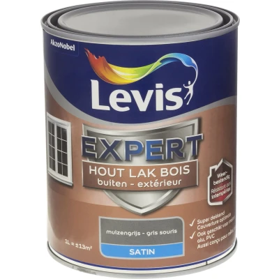 Afbeelding van Levis Expert Lak Buiten Satin Muizengrijs 1L
