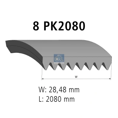 Afbeelding van DT Spare Parts 4.80544 Multiriem 2080 8 MERCEDES BENZ: Vario Minibus, Dumptruck