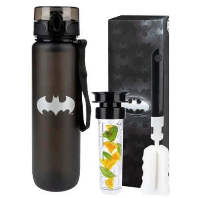 Afbeelding van DC Comics Batman Tritan waterfles, BPA vrij, sportfles, drinkfles, herbruikbaar, drinkfles voor school, fiets, fitness, kinderen, Batman, 1000 ml
