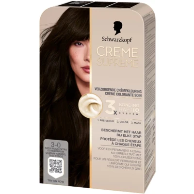 Afbeelding van Schwarzkopf CREME SUPREME 3 0 Permanente Haarverf Haarkleuring