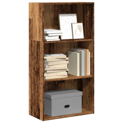 Afbeelding van Boekenkast 60x30x114 cm bewerkt hout oud houtkleurig