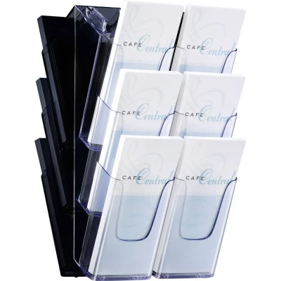 Afbeelding van Sigel LH137 Folderhouder Acrylglas helder DIN A6, lang 1 stuk(s) Aantal vakken: 3 (b x h d) 120 375 115 mm