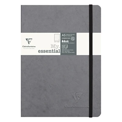 Afbeelding van Clairefontaine Notizbuch Age Bag My.Essential A5 96 vellen met puntvoering, grijs