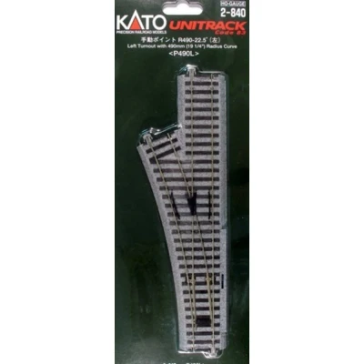 Afbeelding van H0 Kato Unitrack 2 840 Wissel, Links 246 mm 1 stuk(s)