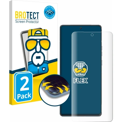 Afbeelding van BROTECT Screenprotector voor Motorola Edge 40 Pro Folie Beschermfolie transparant volledig dekking (2 Stuks)